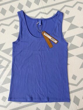 SKIMS Ribbed Scoop Tank Top - Cobalt Blue
